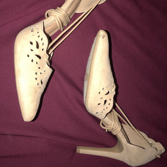 Christian Siriano Shoes - Christian Siriano Nude lace-up heels!